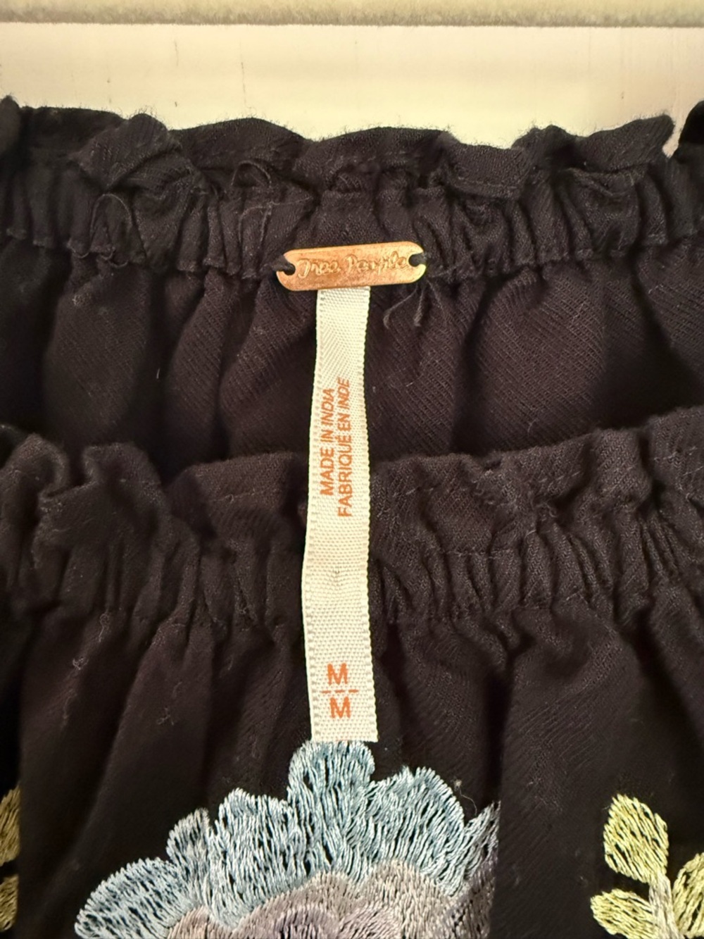 Free People Fleur du Jour Black Off-Shoulder Embroidered Mini Dress - Picture 5 of 11